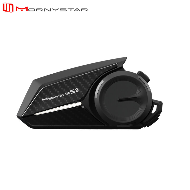 Mornystar-Oreillette Bluetooth S8 pour moto, appareil de communication pour casque, intercom pour 6 motocyclistes, kit mains-libres BT 5.0, portée 1200m, kit mains-libres FM