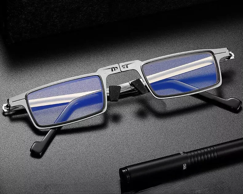 Óculos de leitura ultra-leve portátil dobrável óculos de leitura de meia-idade e idosos hd luz anti-azul