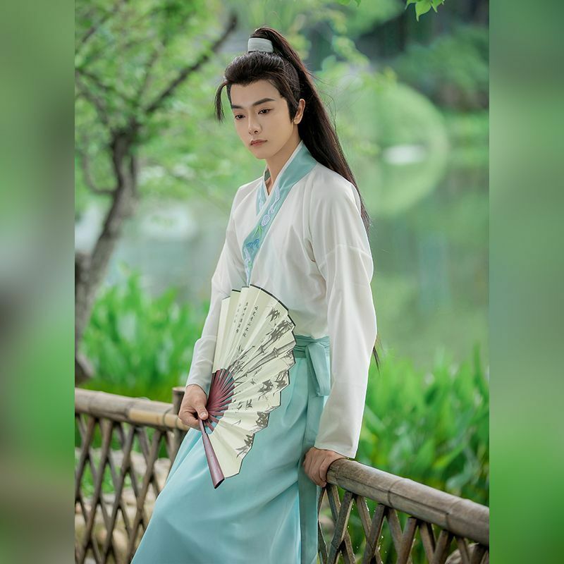 男性と女性のための古代中国の漢服のハロウィーンのパーティードレス、漢緑の衣装、プラスサイズ2xl、大きいサイズ、2xl