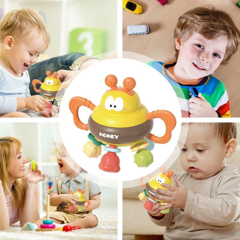 Juguete de dentición para niños, bolas de mordedor suaves, juguetes sensoriales de diseño divertido y lindo, desarrollo de actividades educativas, juguetes para aliviar la dentición