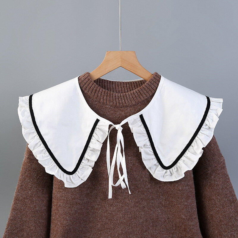 2023 белый ложный воротник для женщин, съемный воротник, Дамская шаль, съемная ложная блузка, воротник для свитера, аксессуар для одежды