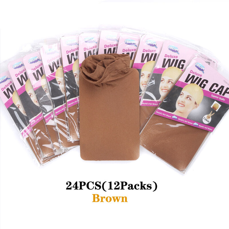 2Pcs/Pack Wig Cap Stretchable Mesh Snood Hairnet Free Size Net For Wig Black/Brown/Beige Stocking Wig Cap Cosplay Hair Nets