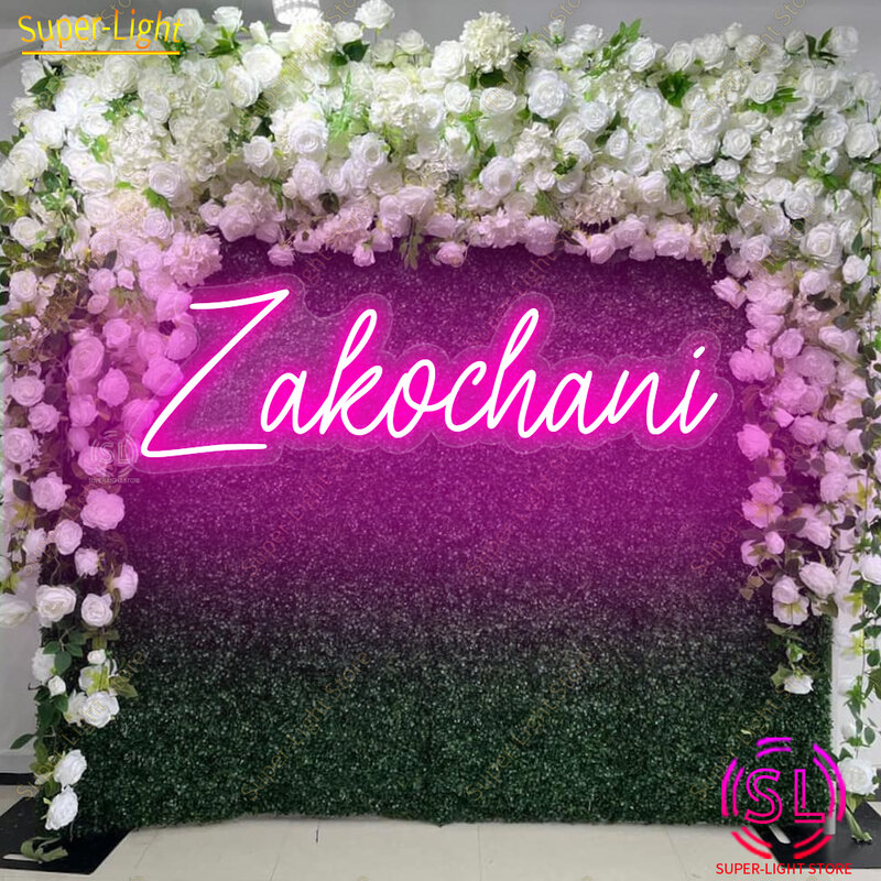 Letrero de luz LED personalizado para amantes grandes, letrero de neón Zakochani de 55cm/22 pulgadas para boda, decoración de fiesta de dormitorio en casa