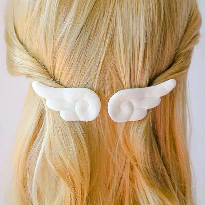 2 sztuk/partia śliczne Angel Wings spinki do włosów Cartoon pluszowe Barrette spinka do włosów akcesoria dla kobiet dziewczyn Hairclip nakrycia głowy