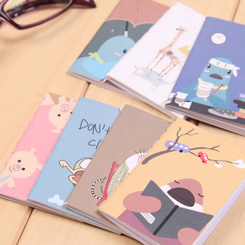 Portable Cute Cartoon Kraft Paper Notepad Memo Diary Notebook Exercise Books New  School Promotion Gift beautiful.