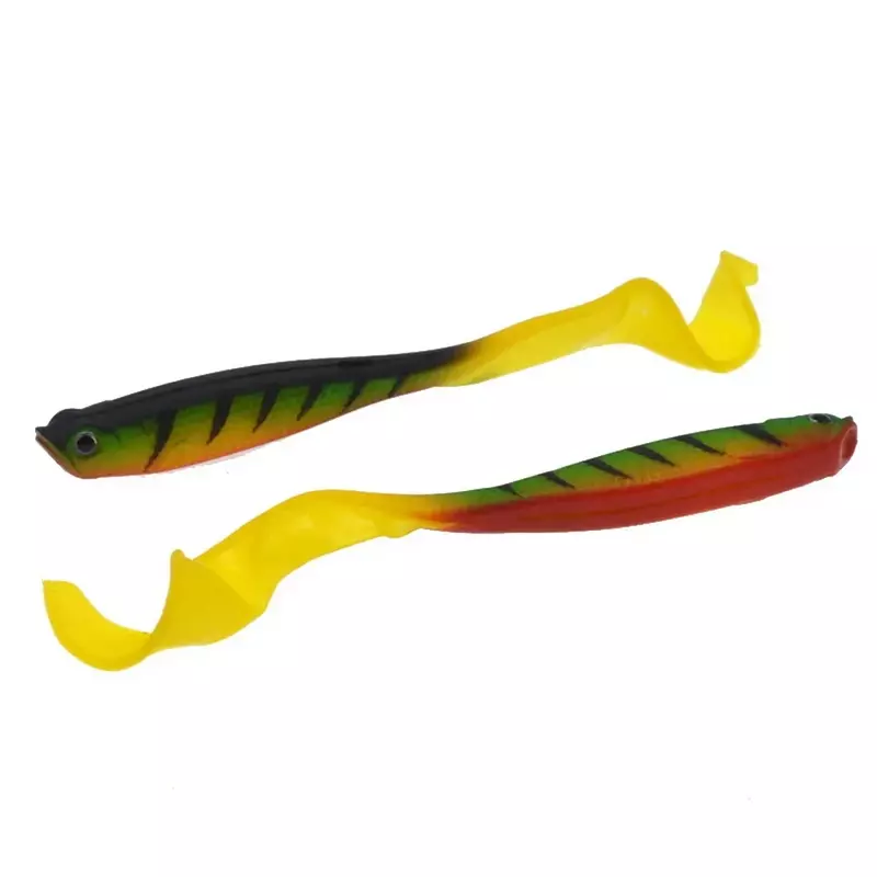 Leurre en silicone souple avec queue en T, appât Élde type poisson nageur idéal pour la pêche à l'alose, au bar ou au brochet, wobJeff, 125mm, 5.5g
