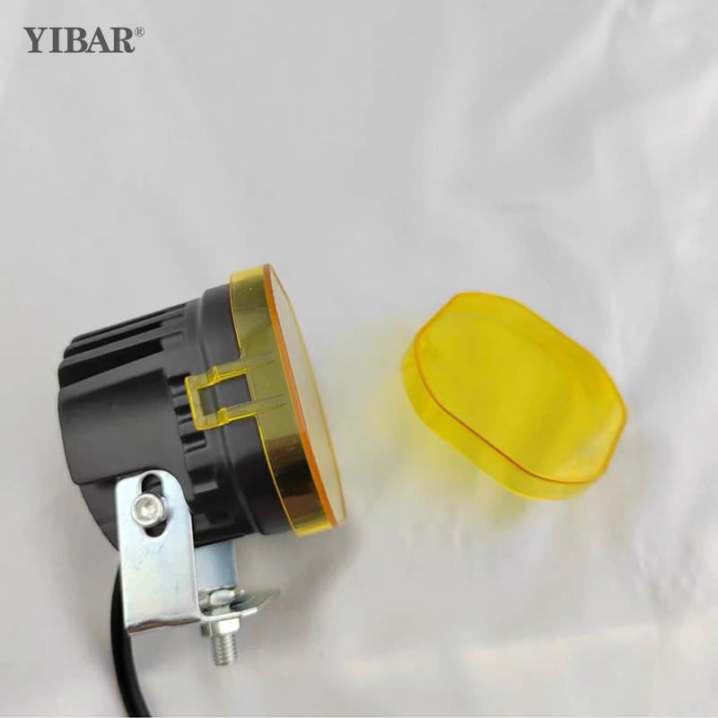 Cubierta de cubo de luz de trabajo Led a prueba de polvo, cubierta de protección de lente amarilla y negra para cápsulas de 40W, lámpara de conducción antiniebla