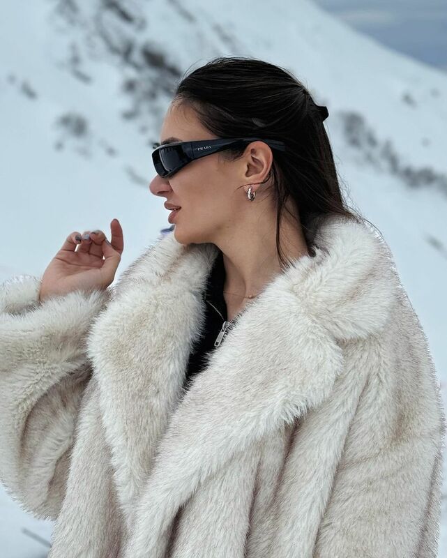 Women Fashion Faux Fur Coats Vintage Solid Lapel Loose Long Sleeve Warm Flurry Coats 2024 Winter Lady Fashion Thicken Streetwear