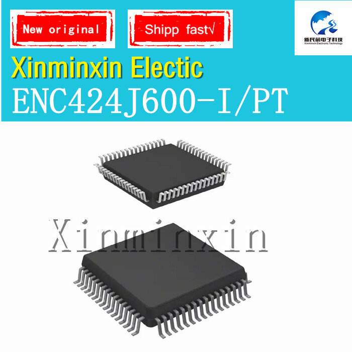 1 buah/lot ENC424J600 ENC424J600-I/PT LQFP-64 ENC424J600-I Chip IC baru asli