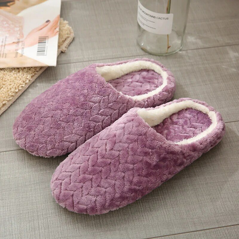 2023Women  Home Fur Slippers Cartoon Cat Non-Slip Soft Warm House Indoor Bedroom Men Couples Boys Girl Memory Foam Floor Shoes