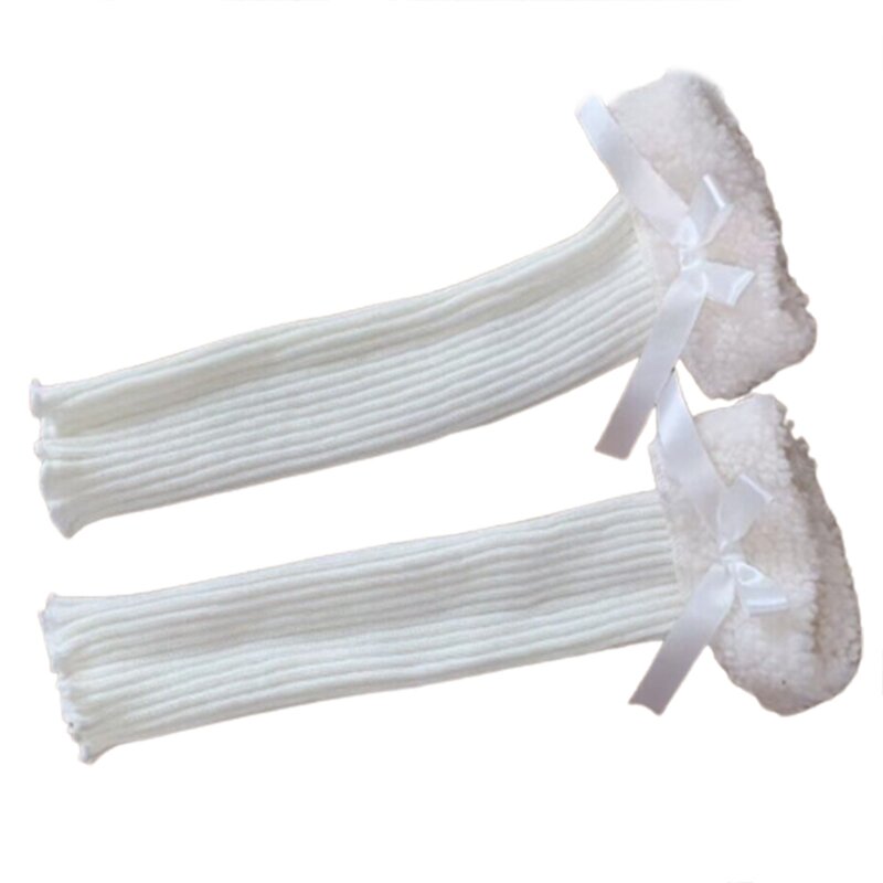 Женские теплые носки, вязаные чулки до щиколотки, высокие сапоги с рукавами до икры
