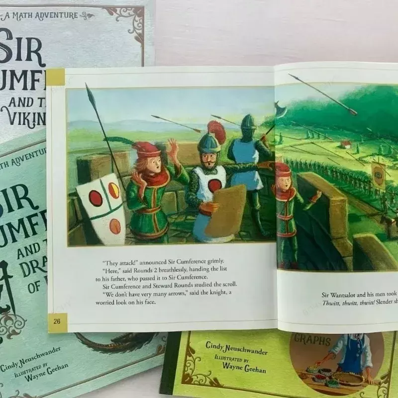 Sir Cumference Math Adventure Book for Children, Extracurricular Reading Picture, Inglês, 11 Livros