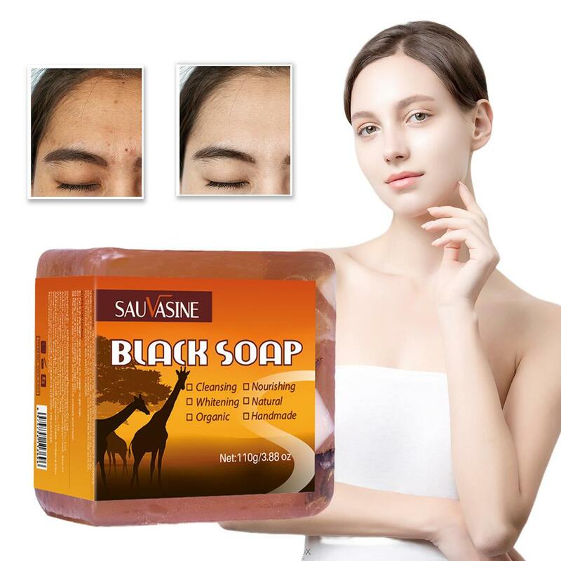Jabón negro africano para aclarar la piel negra, antitachuelas, blanqueamiento facial, jabón de limpieza nutritivo para mujeres, Dropshippi G5m1