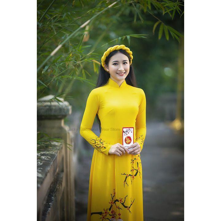 Wietnamski Ao Dai tradycyjna sukienka dla kobiet Retro sukienka Cheongsam Qipao damski kwiatowy elegancki występ na scenie impreza z porcelany sukienka w stylu Qipao