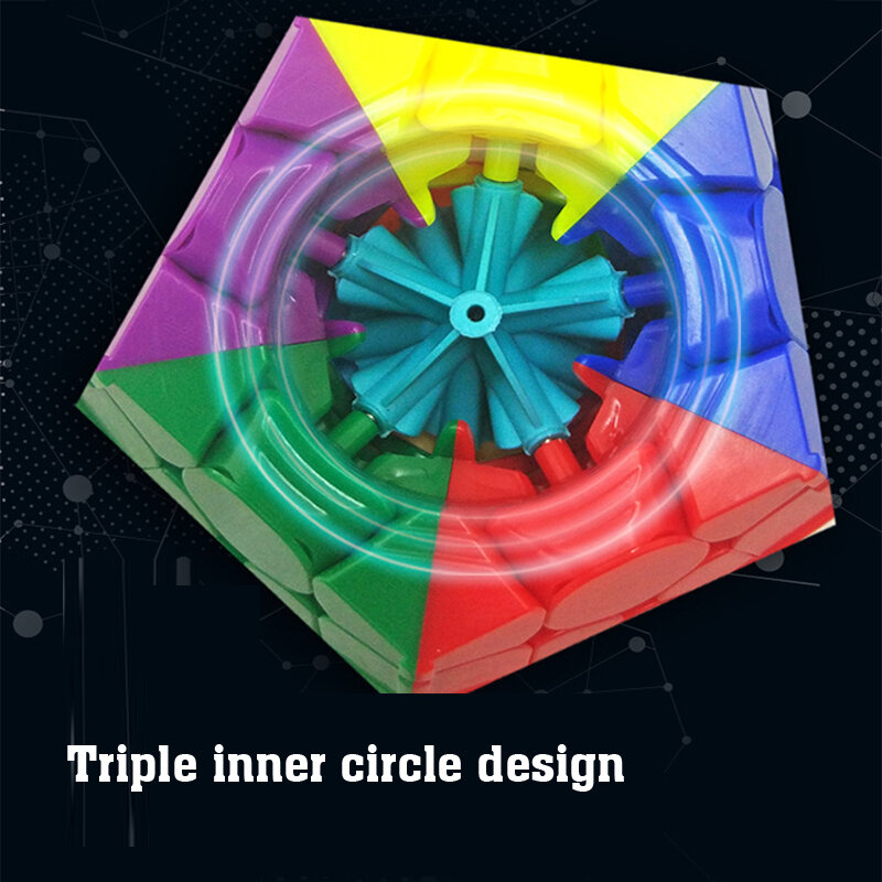 Kubus Ajaib Tanpa Stiker 5X5 Dodecahedron Profesi Kecepatan Sihir Teka-teki 12 Wajah Megaminx Mainan Ajaib Cubo Mainan Pendidikan Anak-anak