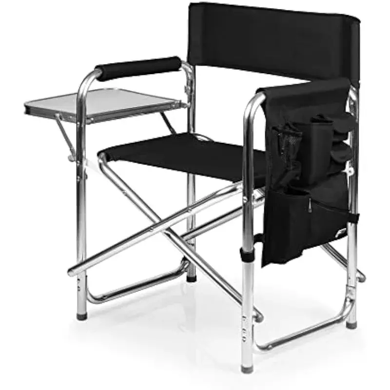 Бренд ONIVA-время пикника-спортивный стул с боковым столиком, пляжный стул, стул для лагеря для взрослых, (черный)