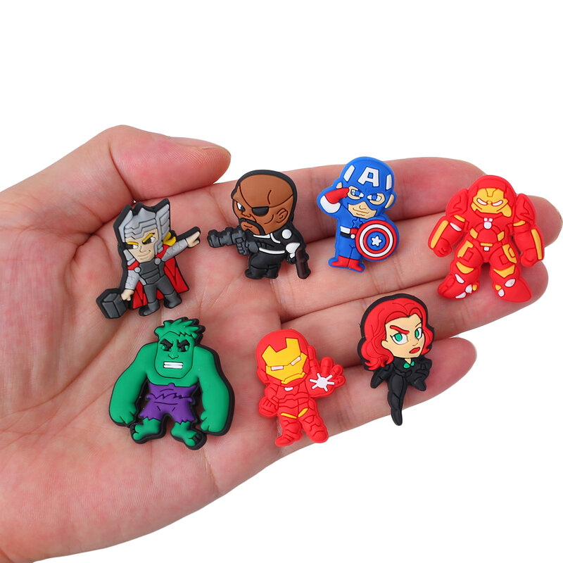 Miniso Marvel Superhelden Schoen Bedels Pvc Accessoires Diy Cartoon Schoen Decoratie Voor Klomp Sandaal Kids X-Mas Geschenken Groothandel