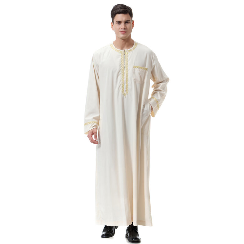 Vestido musulmán Abaya para hombre, ropa islámica pakistaní, Túnica Abayas De Arabia Saudita, Kaftan, Omán, muslman De Mode para hombre
