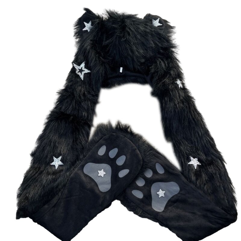 Практичный мягкий шарф-перчатки, комплект теплых аксессуаров, идеально подходящий для зимних приключений