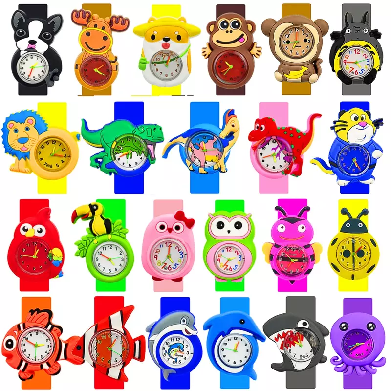 Children Learn Time Clock Quartz Watch Kids Slap Wristwatches Nursery School Baby Toy Gift Boy Girl Child Wristwatch