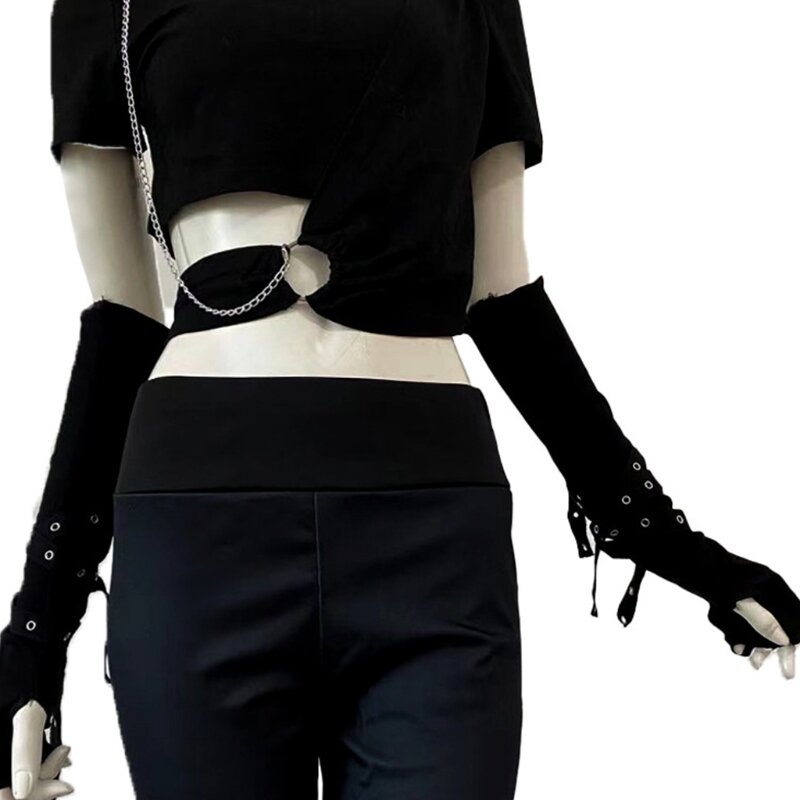 Punk Gloves Long Fingerless Sleeves Stretchy for Sun for Protection Unisex Warm Drop shipping