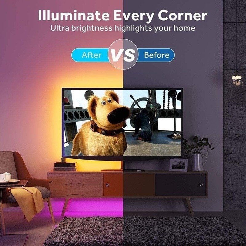 Lampu setrip Led 5050 RGB Bluetooth 1 m-30 M, lampu Led USB dekorasi ruangan lampu belakang TV pita Led Diode pita fleksibel