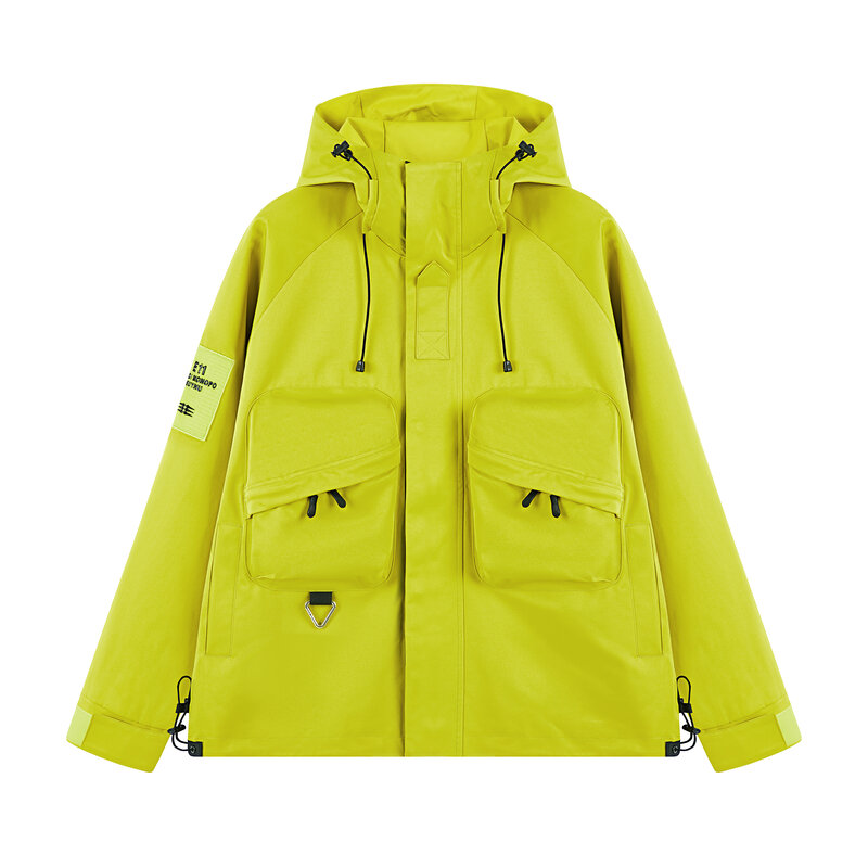 Spring and Autumn Men's stormcoat New Solid Color Multi Pocket Loose Large Outdoor Adventure Work Coat Men Fashion Trendy jacket