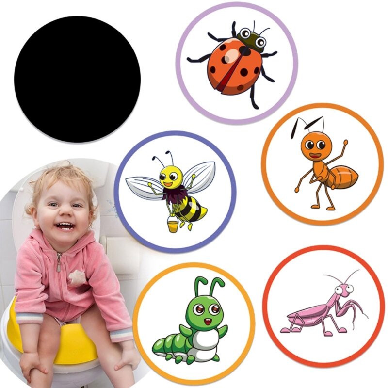 K5DD Potty Training Stickers Potty Stickers Reutilizáveis ​​Potty Training Reveal Stickers Potty Training Seat Stickers Color