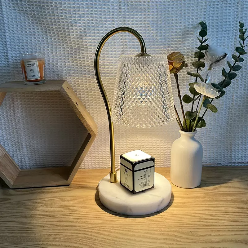 Mini Retro Glas Tisch lampe Aroma therapie Kerzenhalter Schlafzimmer Nachttisch Atmosphäre Schreibtisch lampe Studie Büro nach Hause Kerzen wärmer Lampe