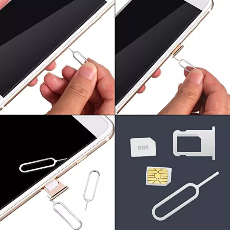 SIM Card Tray Eject Pin, Ejector Removal Tool, Compatível para iPhone, IPads, Samsung, Xiaomi, Huawei, SIM Card Opener Needle, 1Pc, 100 pcs