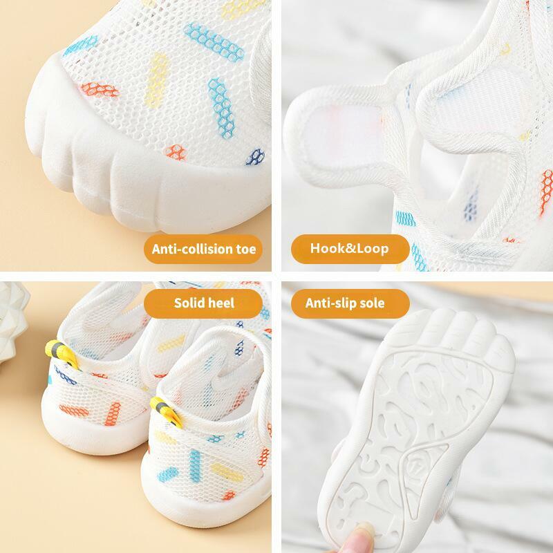1-4T รองเท้าแตะฤดูร้อน Breathable Air Mesh Unisex เด็กรองเท้ากันลื่น Soft Sole First walkers ทารกรองเท้าน้ำหนักเบา
