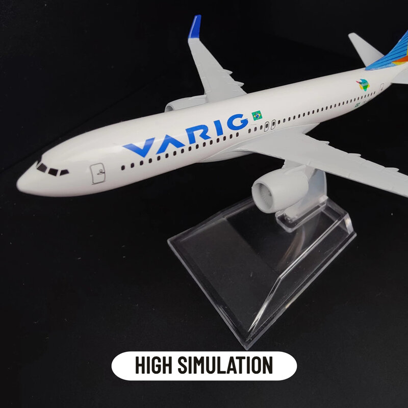 Modelo de avión de aleación coleccionable de Brasil, juguete de recuerdo, adorno en miniatura fundido a presión, escala 1:400, Varig Airlines Boeing 737