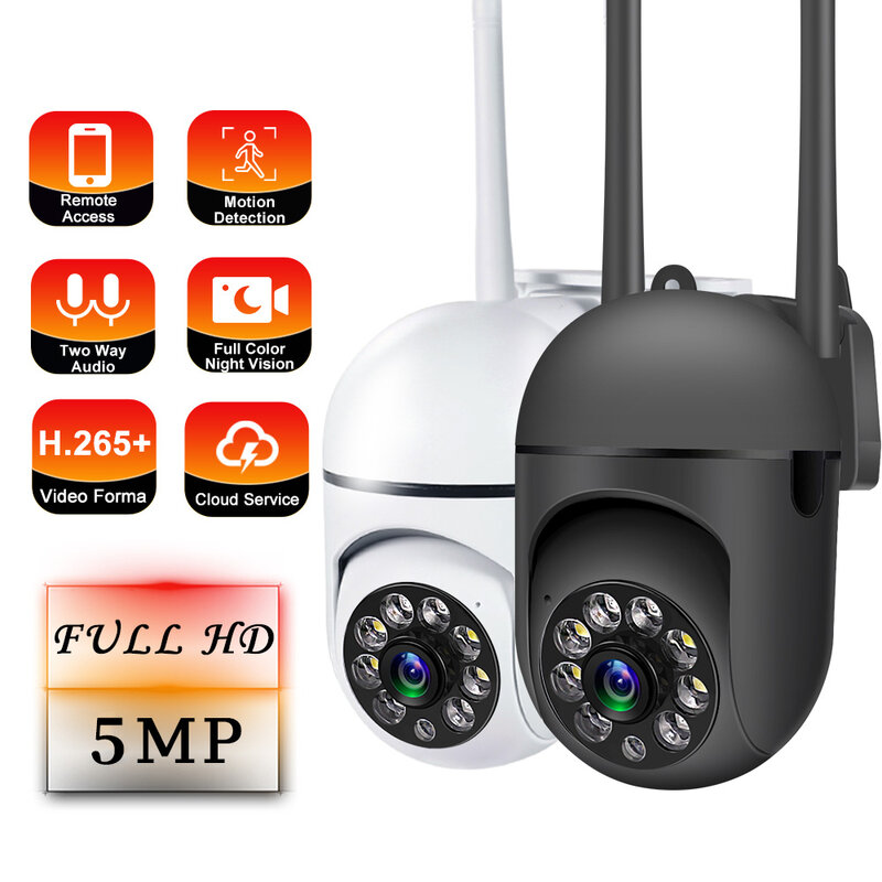 Cámara de vigilancia de 3MP, Monitor inalámbrico externo, seguimiento inteligente, visión nocturna, impermeable, 5G, Wifi