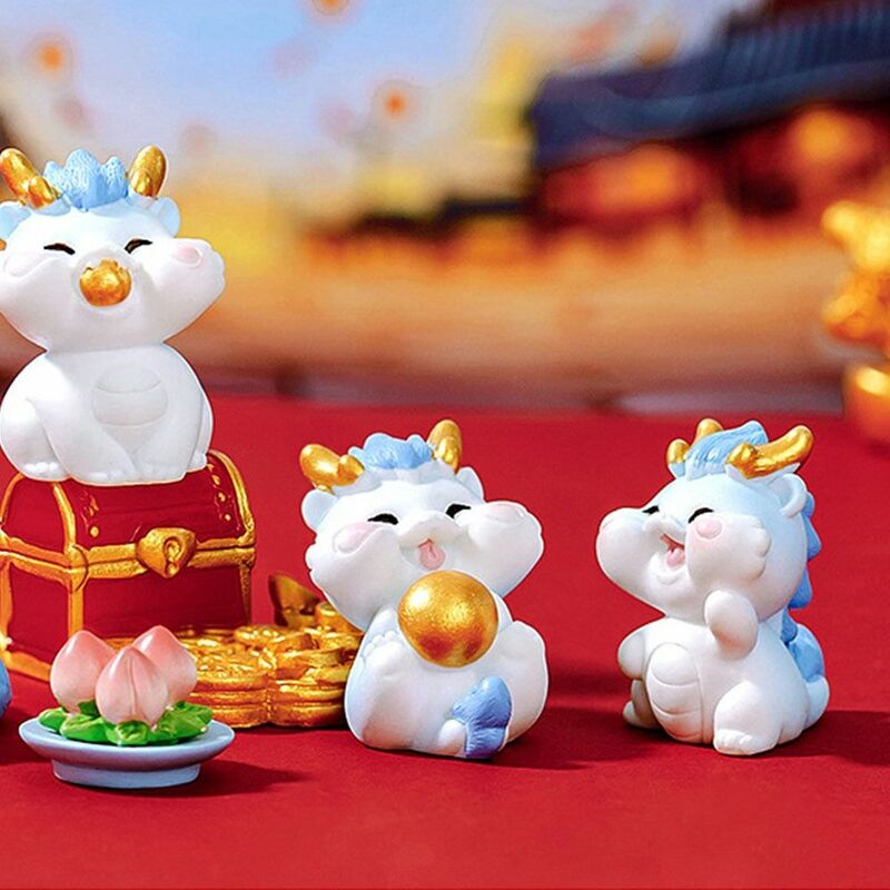 Mini paisaje de dragón chino hecho a mano, regalo de Año Nuevo, Accesorios de escritorio de coche, año del zodiaco chino