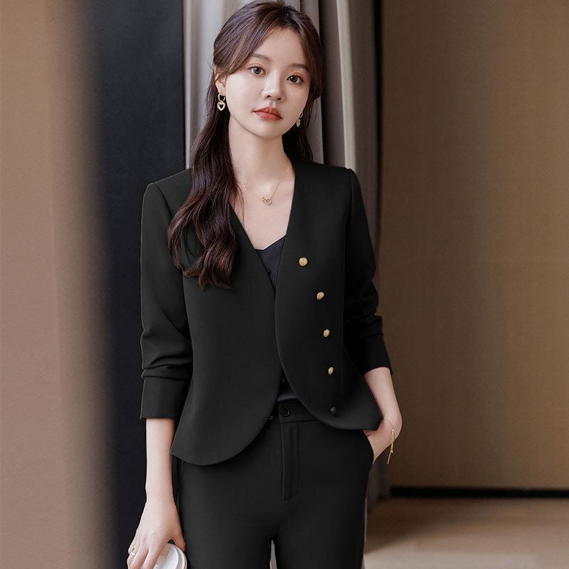 High-Grade Suit Suit Women's Early Spring New Design Casual Jacket Small Short Collarless Small Suit