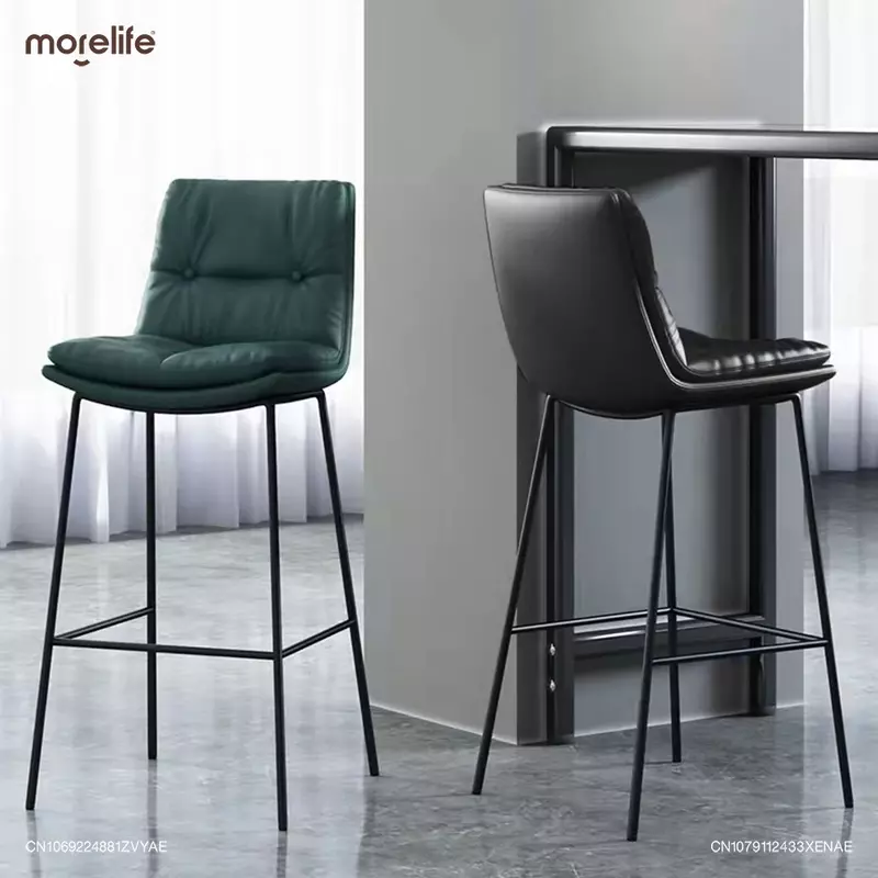 Light Luxury Soft Bag Comfortable Bar Chairs Modern and Minimalist Cashier High Feet Stools Home Island Platform Dining Chair
