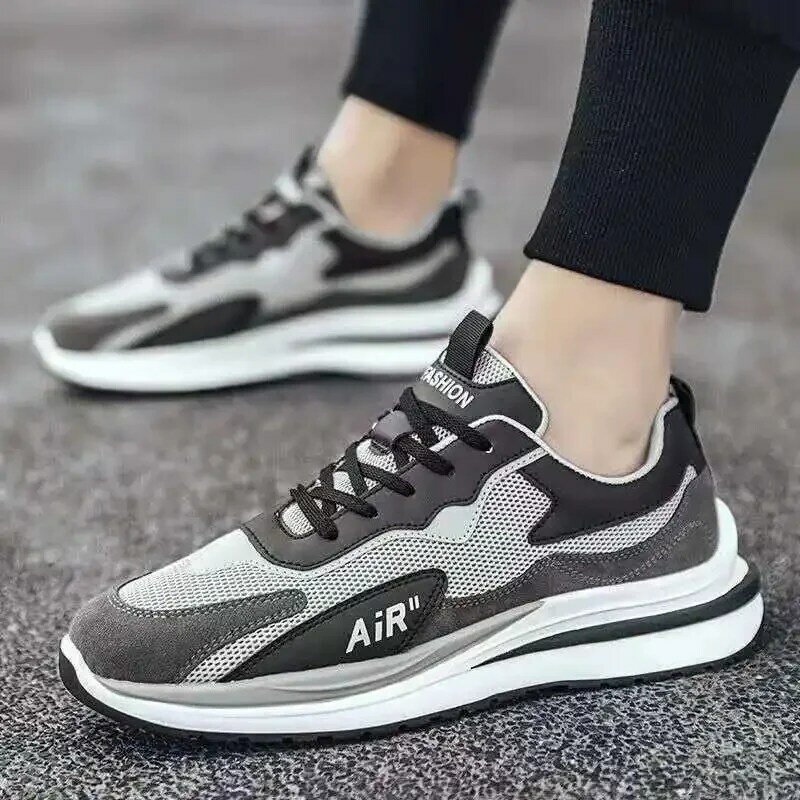 2024 New Spring and Autumn Men's Soft Sole Flyknit Breathable Leisure Mesh Walking and Running Sports Shoes