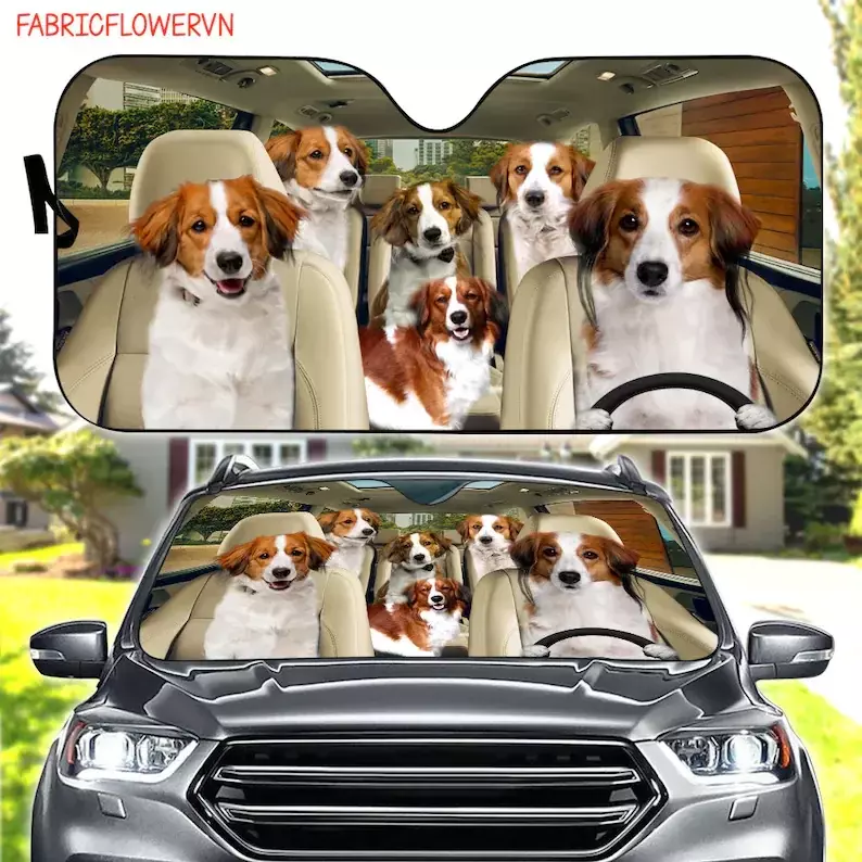 Kooikerhondje Car Sunshade, Kooikerhondje Car Decoration, Dog Windshield, Dog Lovers Gift, Dog Car Sunshade, Gift For Mom, Gift