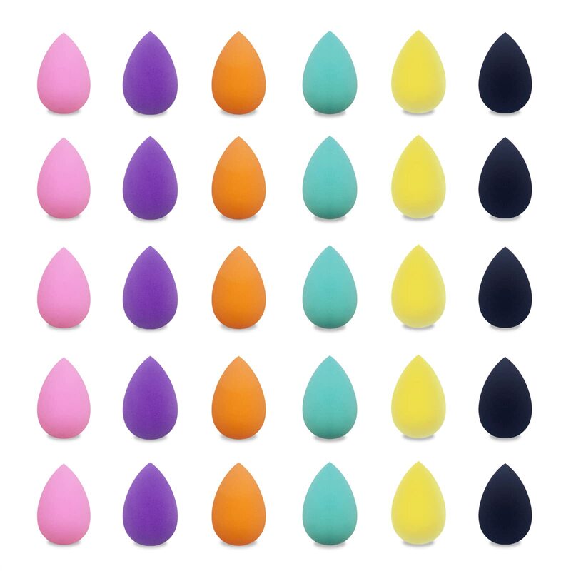 50Pcs Mini Schönheit Ei Make-Up Mixer Kosmetische Puff Trockenen und Nassen Schwamm Kissen Foundation Pulver Schönheit Werkzeug Make Up zubehör