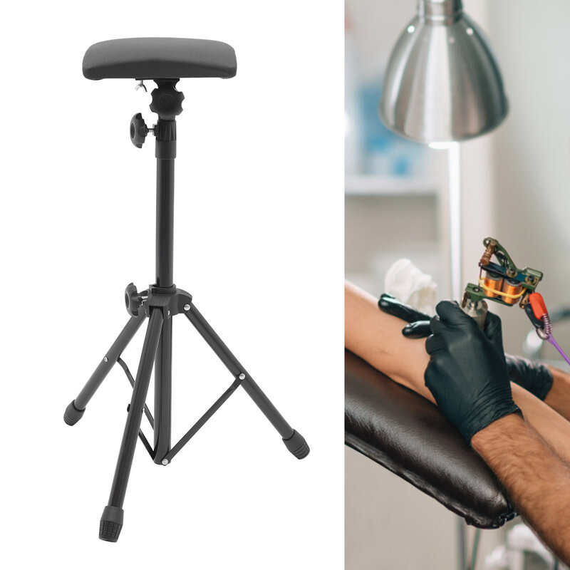 Tattoo Tripod Stand Arm Leg Rest Studio Chair Sponge Pad Height Adjustable