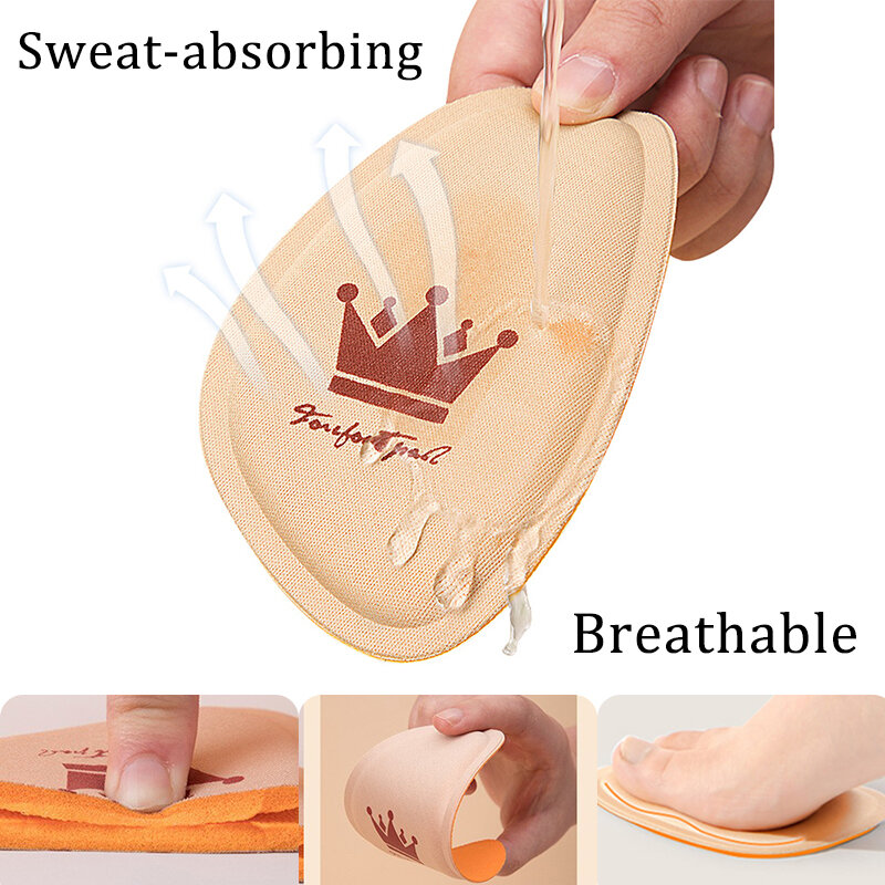 Almohadilla para el antepié para mujer, almohadillas antideslizantes para aliviar el dolor, para el cuidado de los pies, 4 piezas
