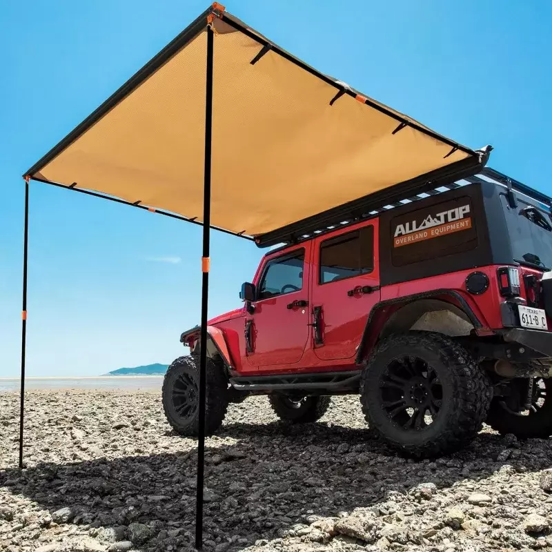 ALL-TOP Vehicle Awning 8.2'x8.2' Roof Rack Pull-Out Sun Shade UV50 , Weatherproof 4x4 Side Awning for Camping & Overland (Ha