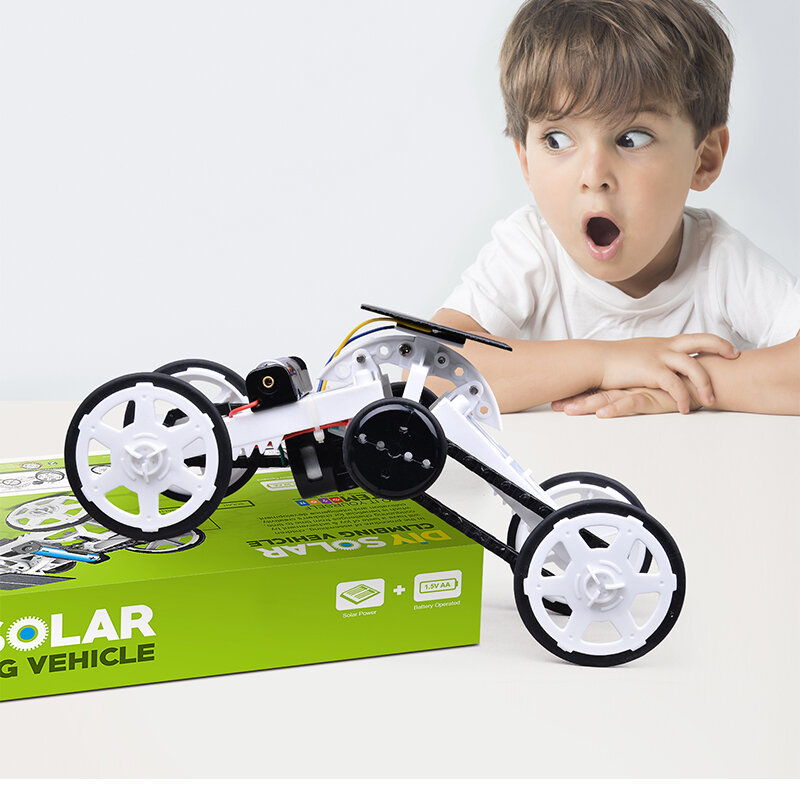 Brinquedo movido a energia solar para crianças, brinquedos educativos DIY, ciência para crianças, mini experimento montado, brinquedos solares do carro, kit de robô do carro da energia
