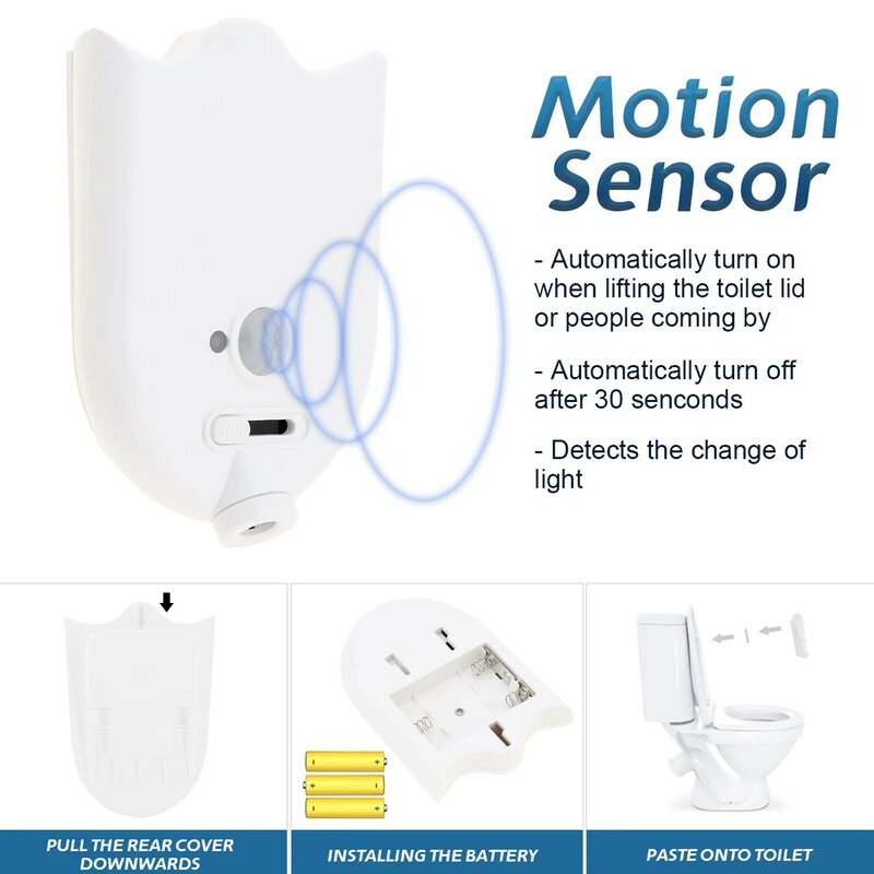 Proyektor lampu malam Toilet Sensor gerak empat pola untuk dekorasi kamar mandi lucu/Gadget kamar mandi/Toilet dengan sakelar sakelar