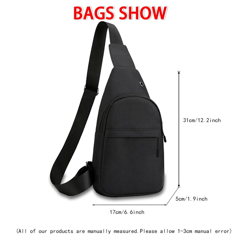 Men Chest Bag Casual Shoulder Waist Bags with USB Charging Port Travel Carry Phone Wallets Organizer Crossbody Small Fanny Pack