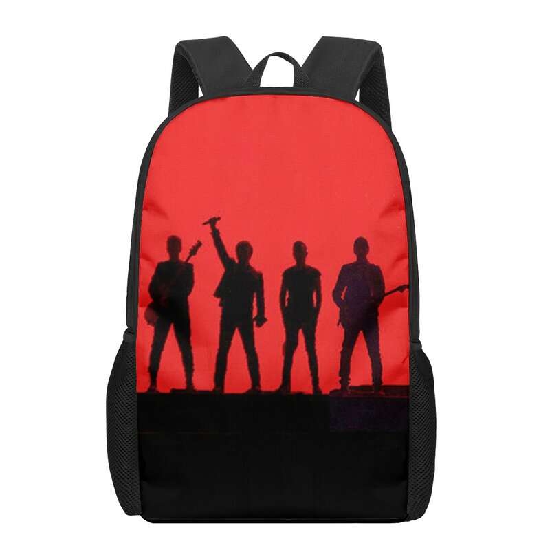 男の子と女の子のためのU2バンド3Dプリントスクールバッグ,学生のためのバックパック