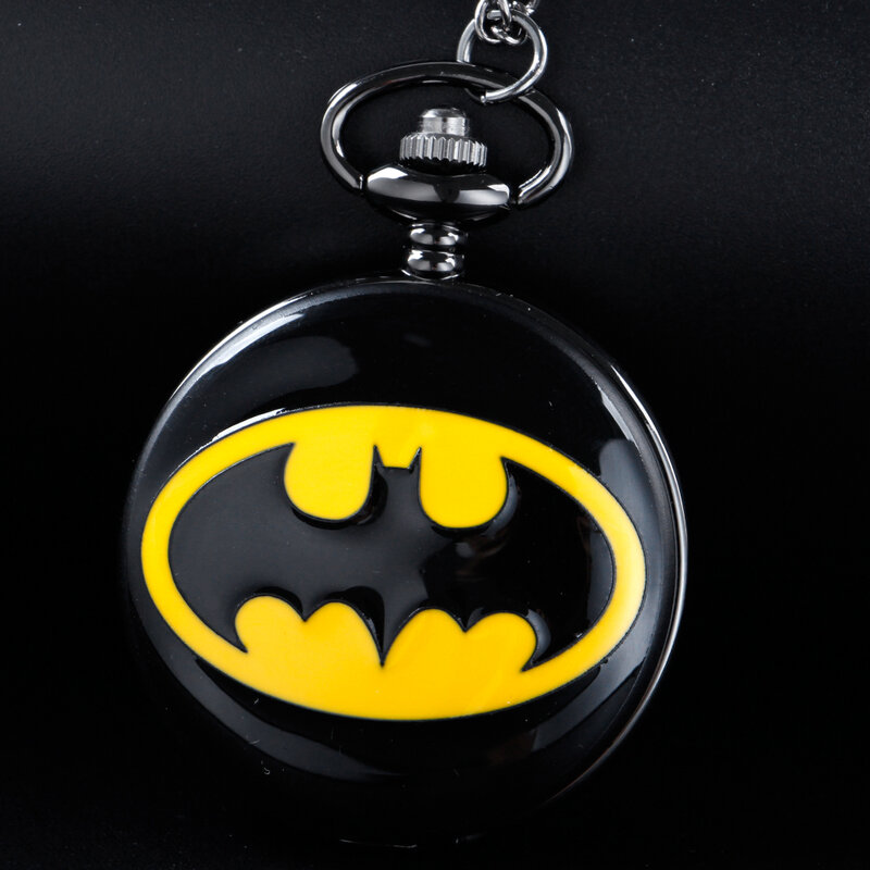 Jam Tangan Saku Kuarsa Dark Knight Bat Liontin Kalung Indah Jam Tangan Saku Steampunk Antik Rantai Fob Pria dan Wanita CF1260