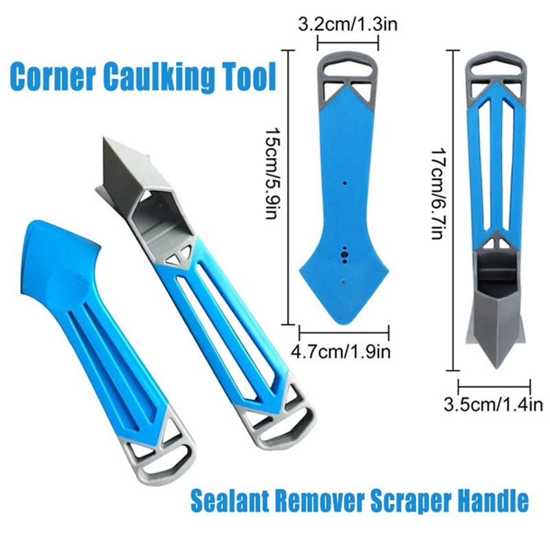10-Piece Set Sealant Sewing Tool Glass Glue Removal Blade Bevel Handle Scraper Tool Blue&Black