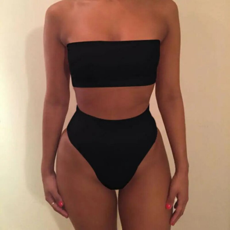 Bikini Set Great Strapless Summer Lady Swimsuit Beachwear Women Suimwear Sleeveelss Bathing Suit for Water Sports
