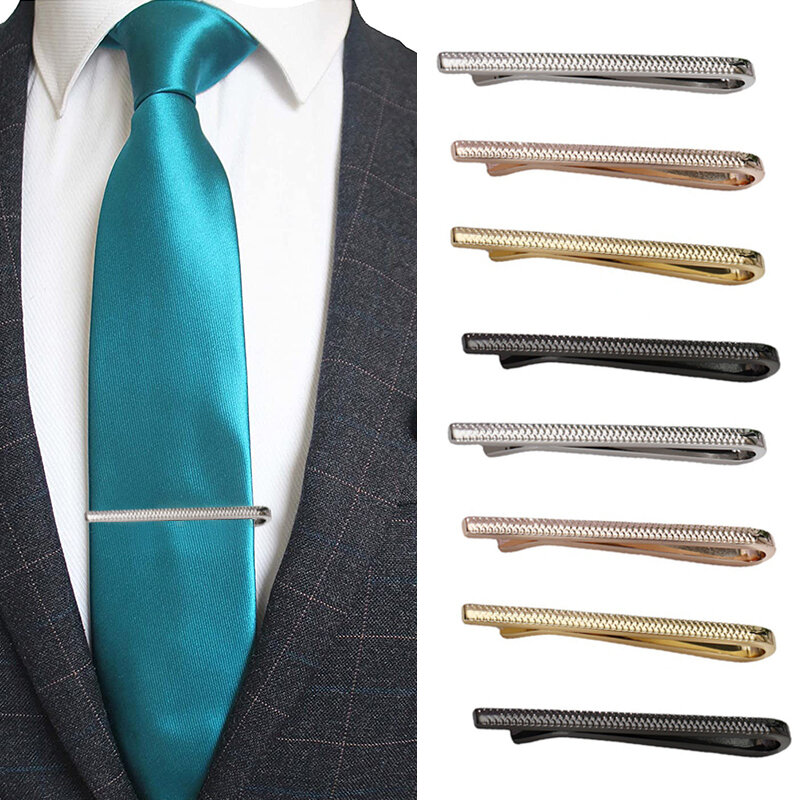 Design de luxo Metal Tie Clip Homens Casamento Gravata Tie Clasp Clip Gentleman Ties Bar Crystal Tie Pin Para Homens Acessórios Jóias